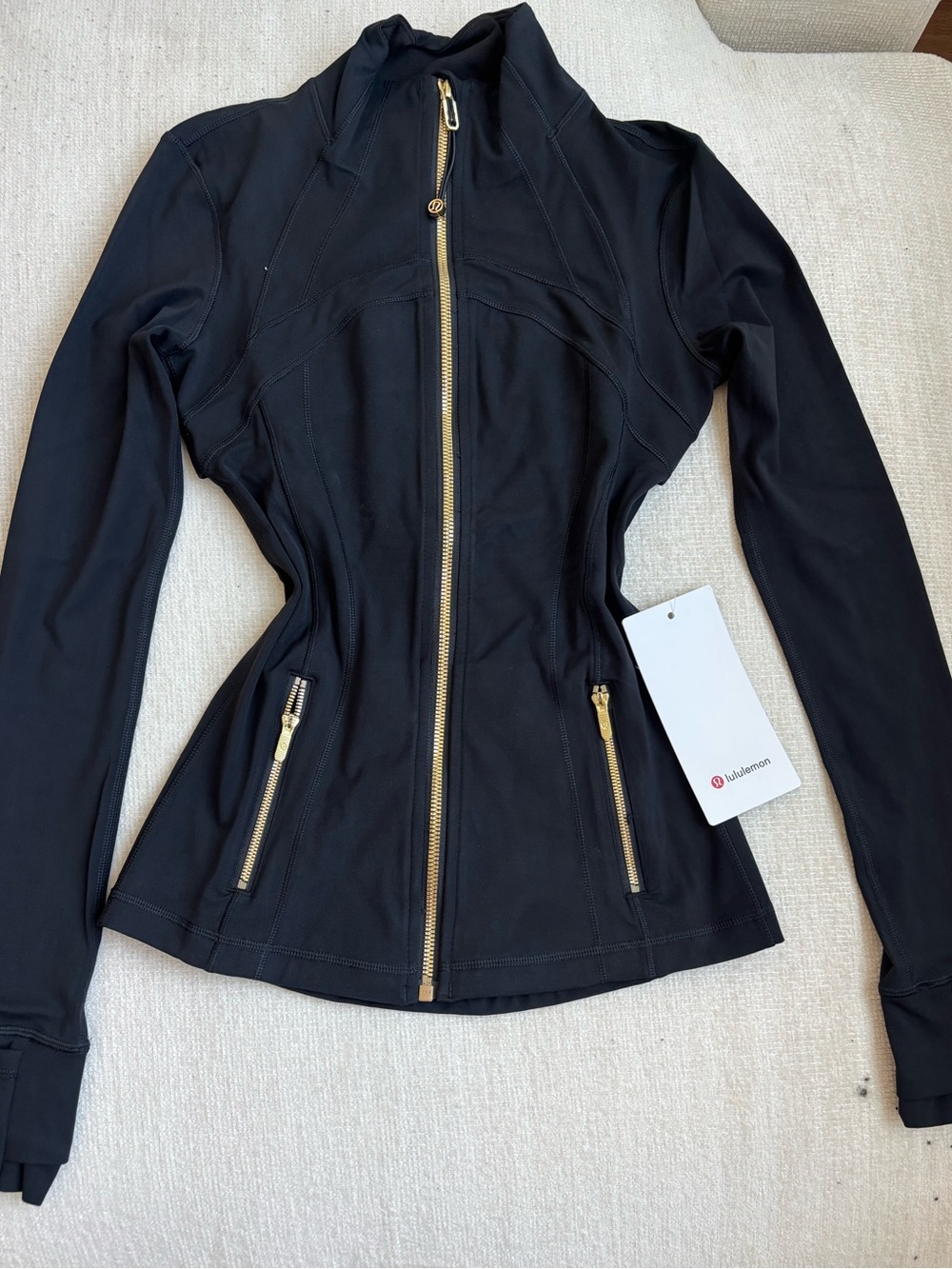 lululemon athletica Black define jacket with Gold Zippers
